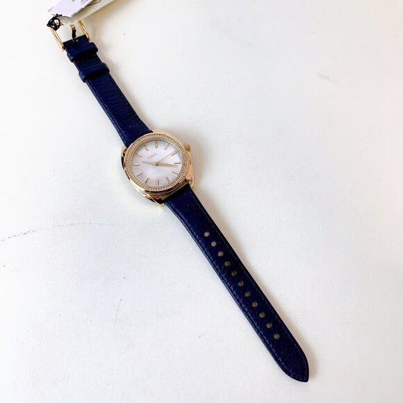Fossil BQ3775 Vale Solar-Powered Blue Leather Watch